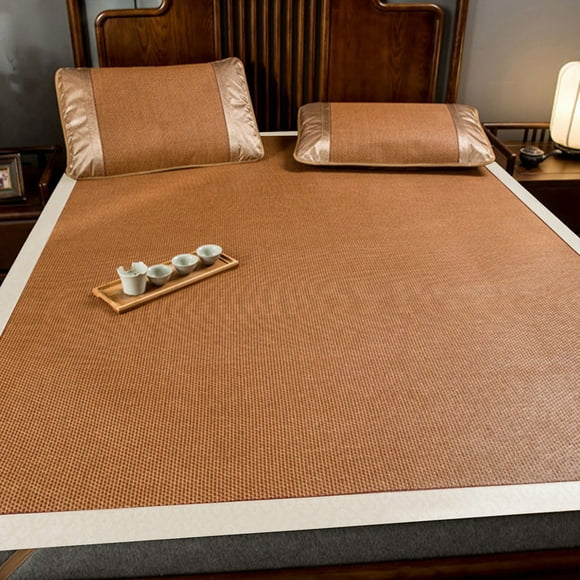 Tapis de Couchage d'Été, Tapis de Couchage d'Été Pliable en Rotin, Tapis Frais pour Lit Plus Frais à la Maison, à l'École, en Dortoirs. (1,5x2 m)