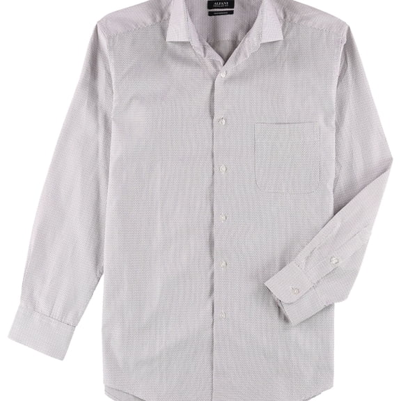 Alfani Mens Moisture Wicking Button Down Dress Shirt, Purple, 14.5" Neck 32"-33" Sleeve