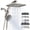 Starlight, variant on Ophanie 12-inch Coverage High Pressure Rain Shower Head Combo with Magnetic Handheld Shower Heads, Wide Rainfall & 8 Modes Showerhead, Dual Anti-Clog Nozzles for Ultimate Experience, Black