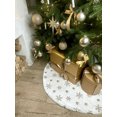 thumbnail image 3 of STP GOODS Golden Snowflakes Christmas Tree Plush Skirt 30” (76 cm) Faux Fur Xmas Tree Decorations, White, 3 of 8