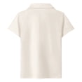thumbnail image 7 of ZHOGXU Toddler Kids Girls Polo Shirt Solid Color Short Sleeve Lapel Breathable Lightweight Tee Top For Everyday Wear,Beige,11-12 Years, 7 of 7