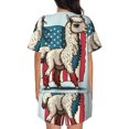 thumbnail image 4 of Womens Pajama Sets With Pocket, Cute Alpaca USA Flag Lounge Sets Short Sleeve Sleepwear PJ Sets for Women, 4 of 6