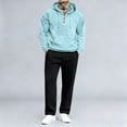 thumbnail image 2 of 2 Piece Mens Sweatsuits Casual Half Zip Hoodie and Sweatpant Pant Sets Sports Outfits Long Sleeve Tracksuits (XL, Blue), 2 of 7
