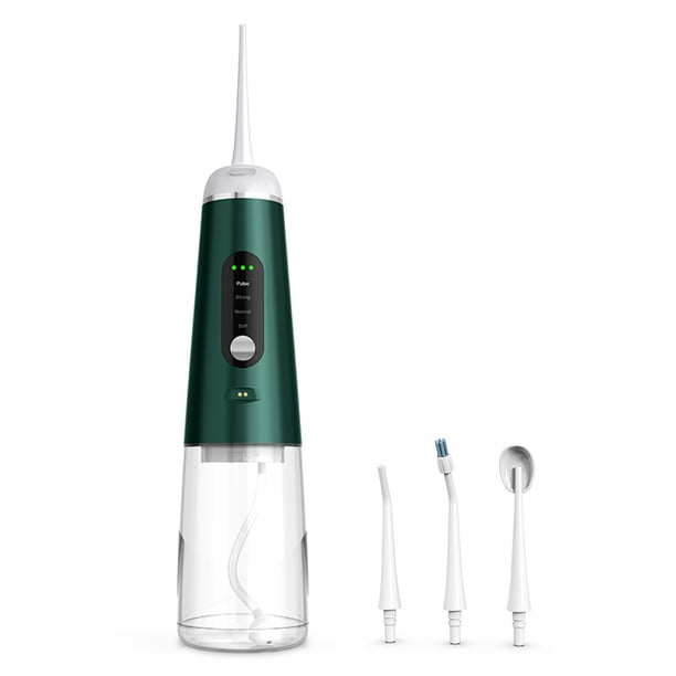 Diente inalámbrico Irrigador giratorio Pantalla digital 350 ml Flosser de agua Portátil Dientes de viaje Herramienta de limpieza de la boca Suministros de lavado verde Inevent CE001382-03B