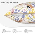 thumbnail image 3 of KLL Floral Puppy Decorative Throw Pillow Covers Velvet Soft for Couch Sofa Bedroom Living Room Outdoor (No pillow core)- 18"x18", 3 of 5