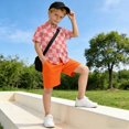 thumbnail image 5 of Dailycode Small Short Sleeve Button Down Shirts Red Pink Gingham Casual Shirt 3-10 Years, 5 of 9