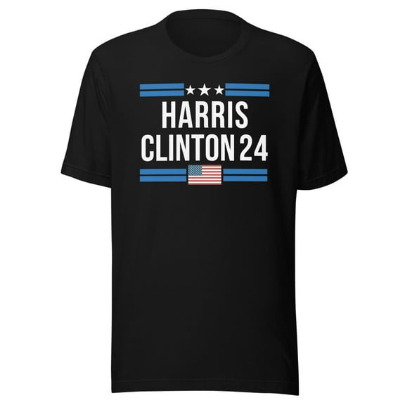Harris Clinton 2024 Shirt, Unisex, Kamala Harris 2024 Shirt, Kamala Harris 2024 TShirt, President Harris Clinton VP 2024 (Black, S)