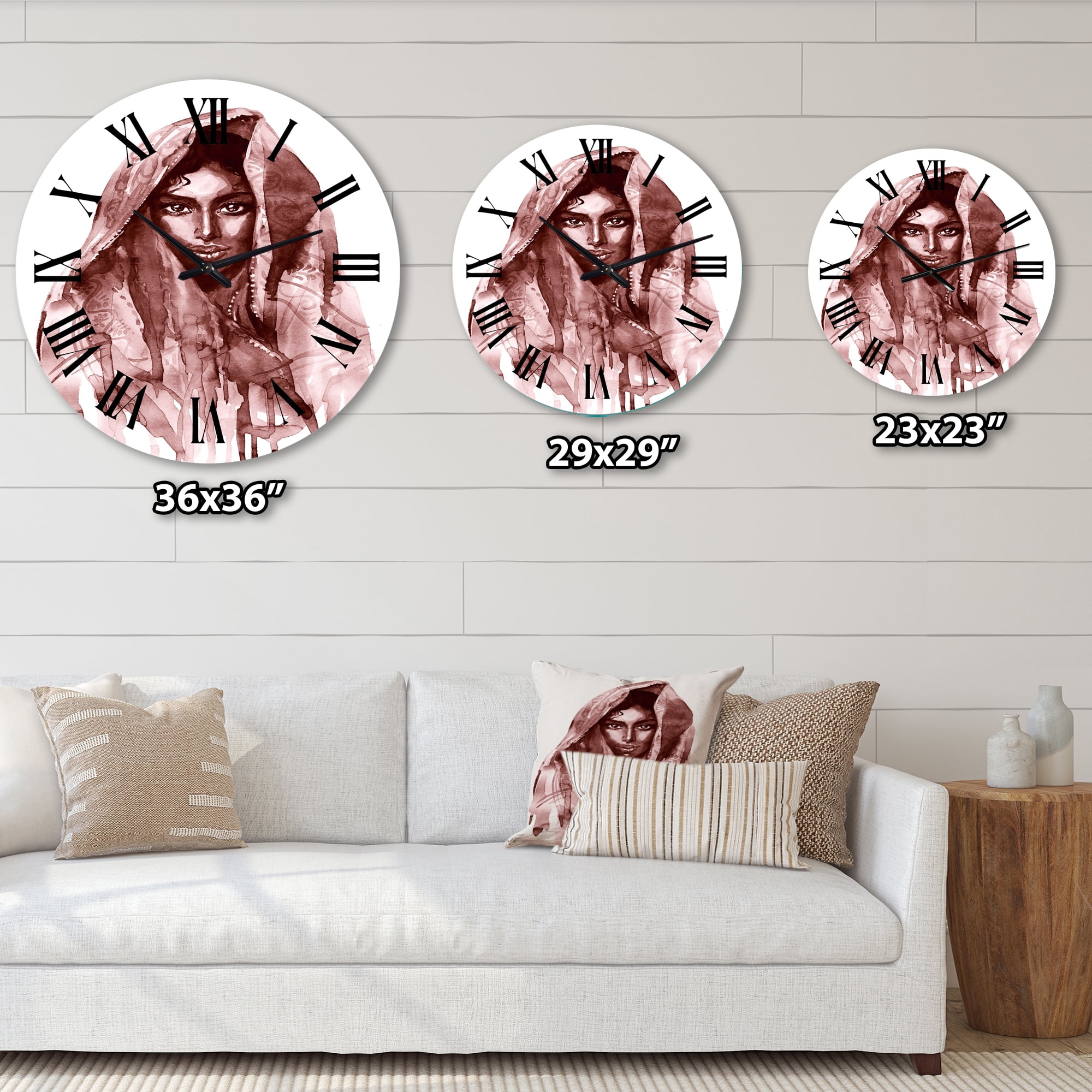 Designart 1 in Modern,Contemporary Wall Clock