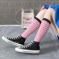 thumbnail image 5 of Sikiie pink argyle Knee Socks, High Socks Long Stretchy Sock Women Knee High Stocking, Long Socks for Women, 5 of 6