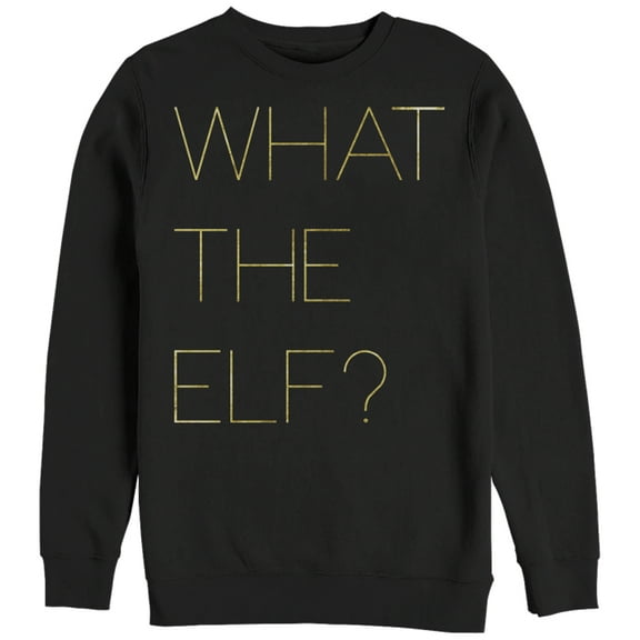 Women's CHIN UP Christmas What the Elf Sweatshirt Black Small