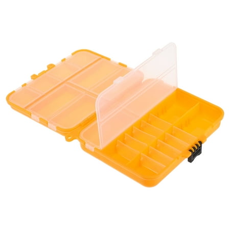 WRITWAA Fishing Tackle Box Plastic Orange Portable Multi Layer Storage