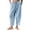 *Light Blue, variant on VBVC Women's Drawstring Cotton-Linen Wide Leg Pants,Ruched Hem Tapered Trousers For Women,Ladies Lightweight Sweatpants with Pockets,Army Green,S-3XL