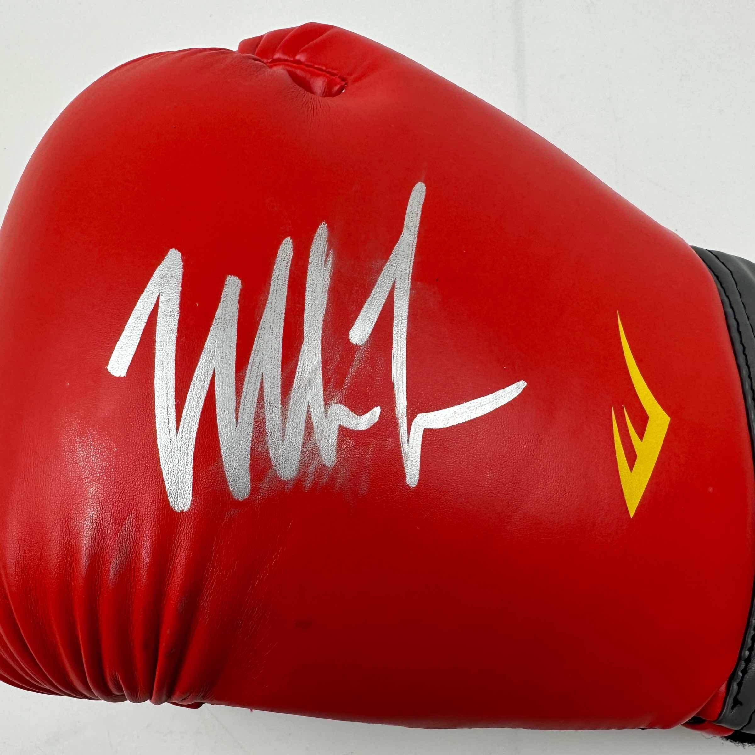 Autographed/Signed Mike Tyson Imperfect Red Everlast Boxing Glove Athlete Hologram COA