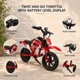 thumbnail image 2 of QINGYI MT750 Electric Dirt Bike, Red with Decals, 300W Motor, 10 mph Max Speed, 25.2V 2600mAh Battery, Electric Ride On for Kids, 2 of 6