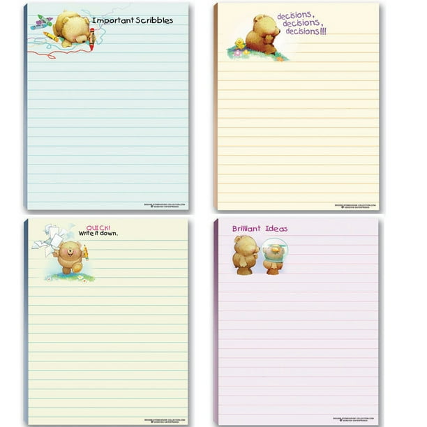 Cute Notepads 4 Assorted Note Pads Sweet with a Touch of Humor
