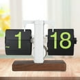 thumbnail image 3 of Retro Flip Clock 12h Single Sided Large Numbers 304 Stainless Steel and PVC and Black Walnut Large Numbers Automatic Mechanical for Living Room, Study, Office, 3 of 7