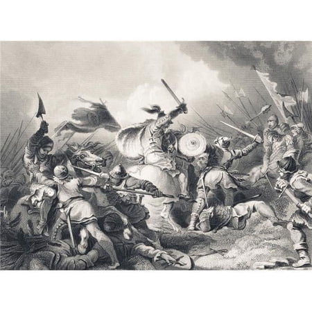 The Battle of Hastings 1066 From The National & Domestic History of England by William Aubrey Published London Circa 1 Poster Print - 17 x 12