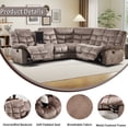 thumbnail image 4 of Bonzy Home Reclining Chair Sofa with Center Console, Hidden Storage & Cup Holders 5‑Seat Couch for Living Room & Meeting Room Camel, 4 of 7