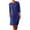 Blue1, variant on Dresses for Women Casual Winter Fall Plus Size Long Sleeve O-Neck Cotton Linen Button Shirt Crewneck Loose With Two Pockets Fashion Dress L