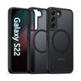 thumbnail image 1 of wonima44 Magnetic for Samsung Galaxy S22 Case Matte, S22 Phone Case Compatible with MagSafe Frosted Translucent Shockproof Anti-Scratch Slim Fit Case Military Grade Protection (Black), 1 of 1