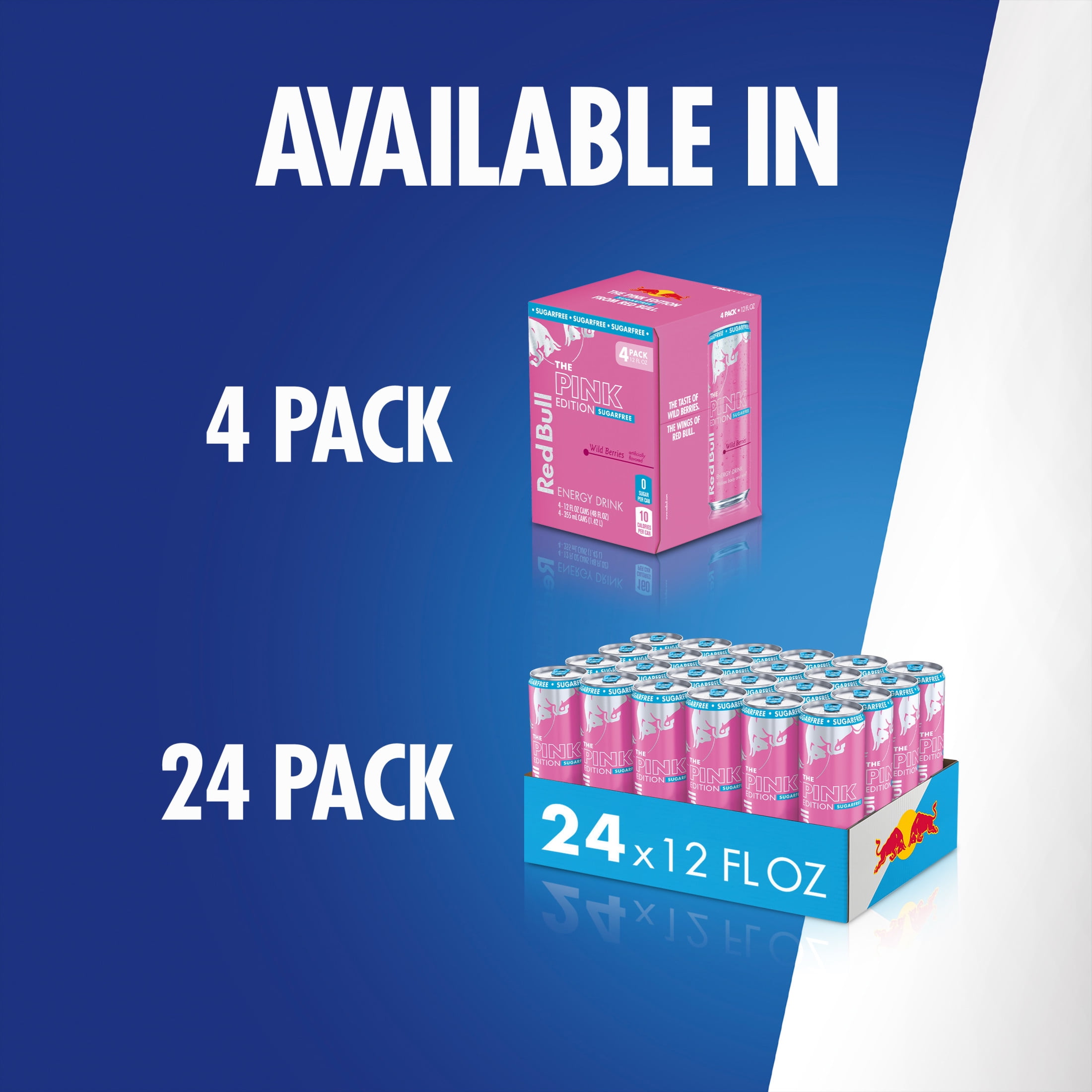 Red Bull Pink Edition Sugarfree Energy Drink, Wild Berries, 12 fl. oz., 6 x 4 Cans, Pack of 24 Cans
