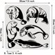 thumbnail image 2 of Plantilla de plástico con forma de manatí, 30x30 cm (12x12 pulgadas), reutilizable, para dibujar y pintar. Ideal para diarios, álbumes de recortes, manualidades, decoración de paredes y suelos., 2 of 9