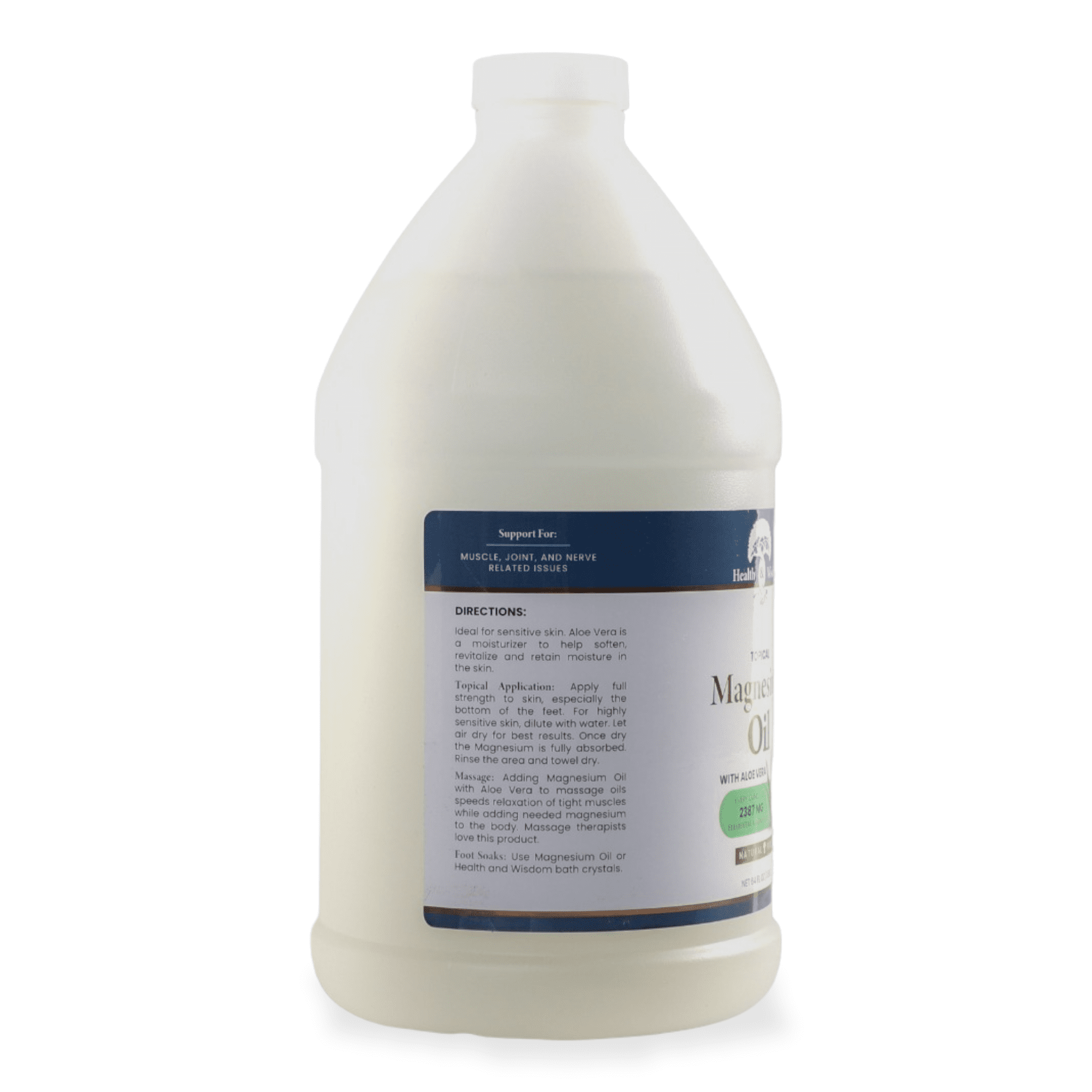 Health and Wisdom - Magnesium Oil USP Plus Aloe Vera - 64 oz.