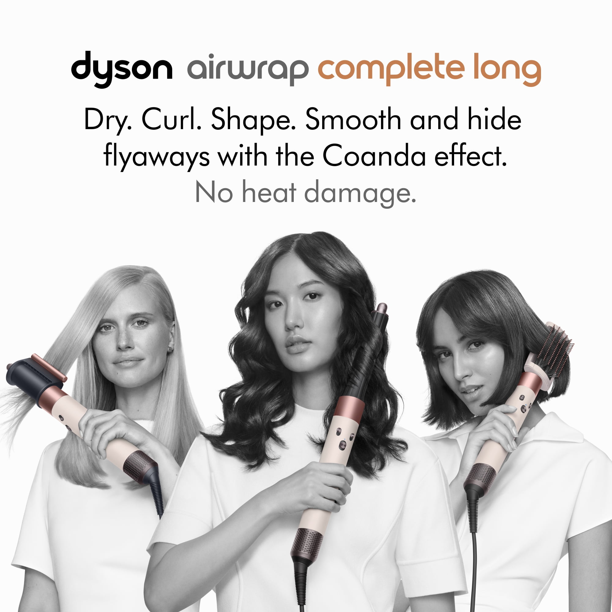 Dyson, Hair Dryer, Airwrap Multi-styler Complete Long, Anti-Static Technology, All Hair Types, Ceramic Pink/Rose Gold