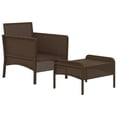 thumbnail image 2 of vidaXL 2 Piece Garden Lounge Set with Cushions Brown Poly Rattan, 2 of 5