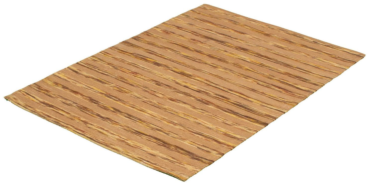 ECARPETGALLERY 3'11" x 5'11" Stripes Collage Handmade Area Rug for Living Room, Dining Room and Bedroom in Brown