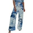 thumbnail image 2 of Leesechin Wide Leg Pants for Women Comfortable Printed High Waist Leisure Pants Sweatpants Yoga Pants on Clearance, 2 of 5