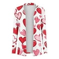 thumbnail image 2 of fatyb Womens Valentine Cute Cardigan Heart Print Long Sleeve Open Front Outerwear Lightweight for Women, 2 of 4