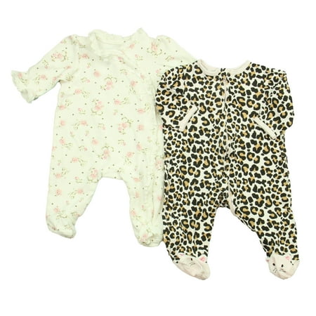 

Pre-owned Little Me Girls Pink Leopard | Floral Long Sleeve Outfit size: 3 Months