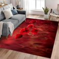 thumbnail image 1 of Washable Rug Modern Area Rug 2x3 ft Floral Red Flower Low Pile Bedroom Rug, Living Room Rug No Shedding Large Area Rug Lightweight Machine Washble Rug for Home, 1 of 1