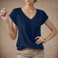 thumbnail image 2 of yillto Women's Tops Short Sleeve V Neck Comfy Casual Dressy Blouses T Shirts Twist Knot Tees, 2 of 4