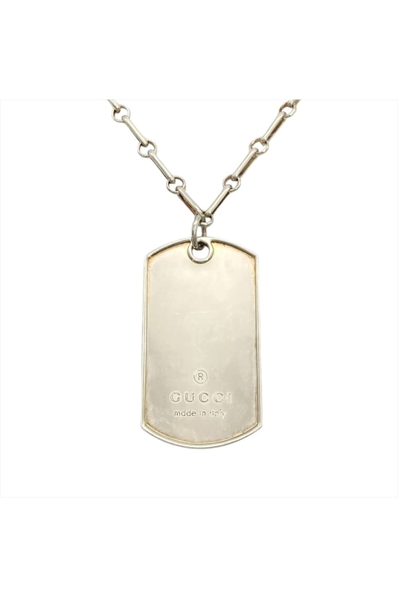 Pre-Owned Gucci Dog Tag Chain Necklace, SV925, 33.5g
