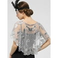 thumbnail image 3 of Dalrosia Women's 1920s Shawl Wraps,Sequin Beaded Flapper Evening Shawls for women Party/Wedding/Formal/Harlem night, 3 of 3