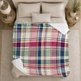 thumbnail image 4 of Soft Pink And Sage Plaid With Navy, Cozy Flannel Blanket with Soft Traditional Plaid Print, Housewarming Gift for Soft Plaid Enthusiasts, Home Decor for Bedroom and Living Room, 4 of 7
