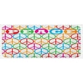 thumbnail image 1 of Retro Kitchen Mat, Colorful Internationally Recognized Peace Sign Letters Counter Culture Print, Plush Decorative Kitchen Mat with Non Slip Backing, 47" X 19", Multicolor, by Ambesonne, 1 of 1