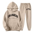 thumbnail image 5 of Mens Sweatsuits 2 Piece Set Casual Long Sleeve Fall Winter Fluffy Print Hoodies And Banded Bottom Sweatpants Fashion Jogging Suits For Workout Travel Vacation, 5 of 5