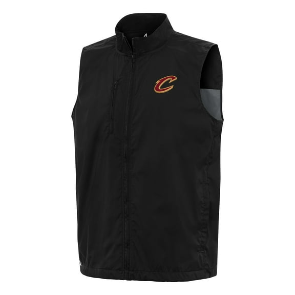 Men's Antigua Black Cleveland Cavaliers Brisk Full-Zip Vest