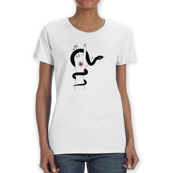 Magical Hand And Snake Shaped T-Shirt Women -Image by Shutterstock, Female Large