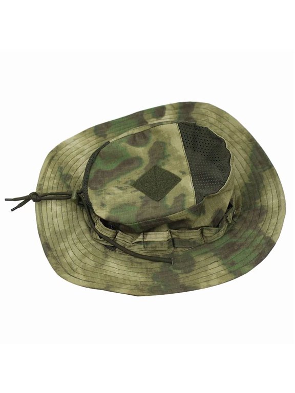 New Tactical Boonie Hat Cap Hunting Hiking Camping Camo Sunproof Hats Mens Headwear Outdoor Sports Fishing Hiking Hat (A-TACS,suit 58-61cm)