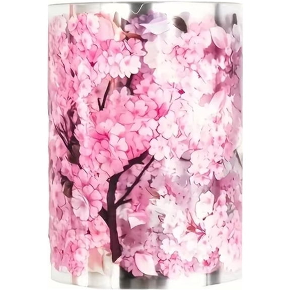 vlrwzc Floral Washi Tape, Pink Flowers PET Decorative Tape Stickers for Scrapbooking Journaling Bullet Journals Planners DIY Crafts Supplies
