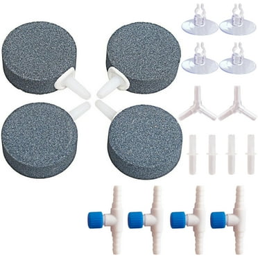 Aquarium Air Stone 1.5 Inch, Fish Tank AirStone Aerator Bubble Oxygen Diffuser for Air Pumps 4 Pack