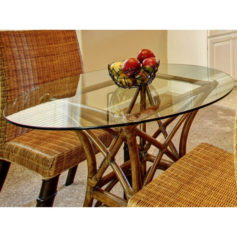 24 in. x 48 in. Clear E-Oval (Elliptical) 1/2 in. Thick Glass Table Top 1 in. Beveled Tempered Glass 24 in. x 48 in. Clear E-Oval (Elliptical) 1/2 in. Thick Glass Table Top 1 in. Beveled Tempered Glass