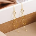 thumbnail image 6 of Lancharmed Gold Plated Studs Earrings for Womens,Wave Tassel Earring 40Th Birthday Gifts Women, 6 of 7