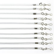 25 Pack - Premium Round ID Badge Neck Lanyards for Card Holders and Name Tags - 36 in Non-Breakaway Heavy Duty Cord & Secure Metal Swivel J Hook Clip by Specialist ID (White)