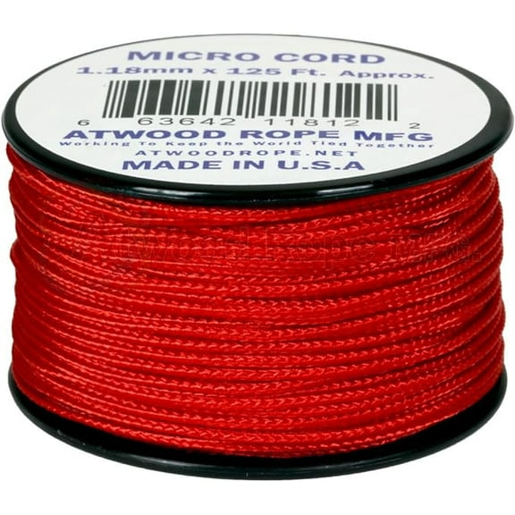 Atwood Red MS03 1.18mm x 125' Micro Cord Paracord Made in the USA