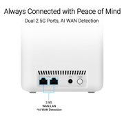 Asus ZenWiFi BD5(W-3-PK) BE5000 Wi-Fi 7 Mesh Ethernet Wireless Router - 5000 Mbps, 6800 sq.ft (3pk) - 2.40 GHz ISM Band - 5 GHz UNII Band - 4x Antenna
